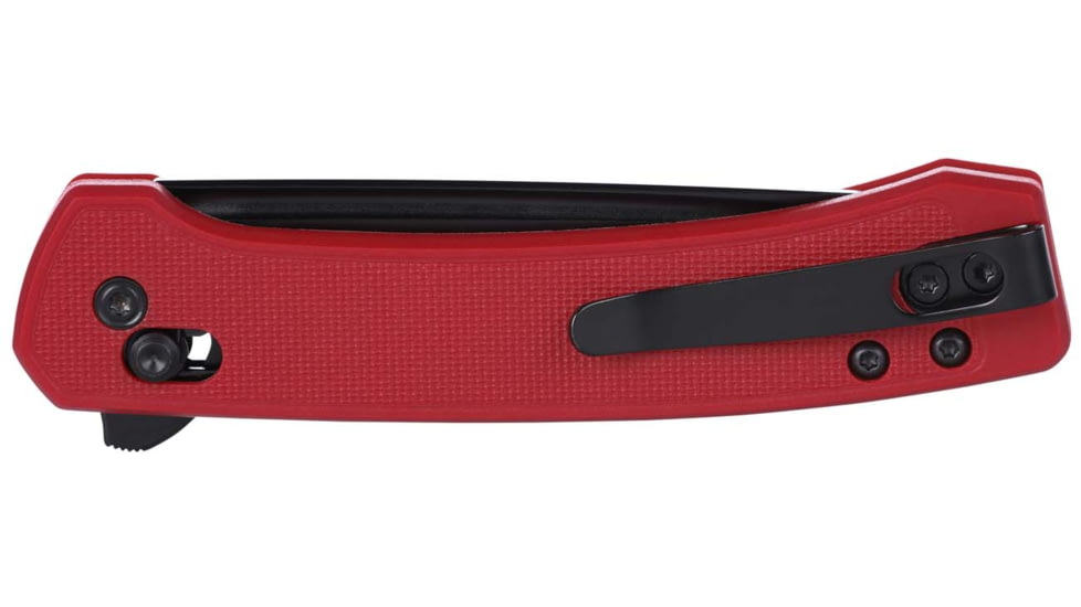 CRKT Q Compact Folding Knife, 3.05in, 14C28N, Drop Point Blade, Red G10 Handle, 7075R