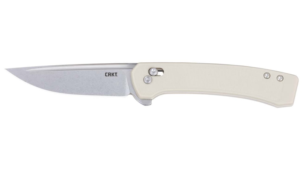 CRKT Q Compact Folding Knife, 3.05in, D2 Tool Steel Blade, Drop Point Blade, Sand G10 Handle, 7075S