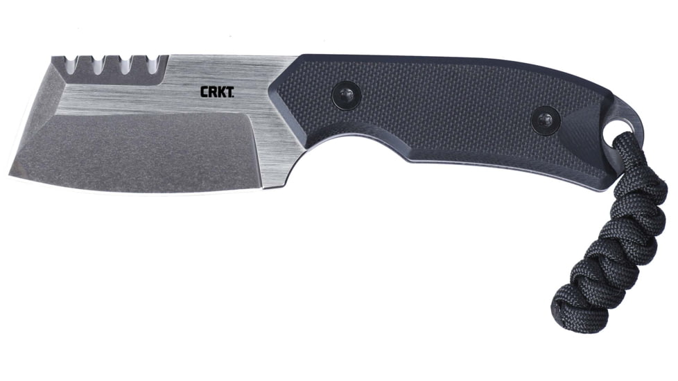 CRKT Razel Compact Fixed Blade Knife, 2.32in, D2, Chisel Blade, Silver G10 Handle, 4036
