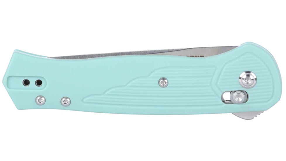 CRKT Sero Folding Knife, 3.02in, D2 Tool Steel Blade, Drop Point Blade, Aqua G10 Handle, 7170B