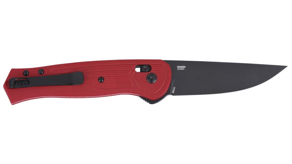 CRKT Sero Folding Knife, 3.02in, D2 Tool Steel Blade, Drop Point Blade, Black/Red G10 Handle, 7170R