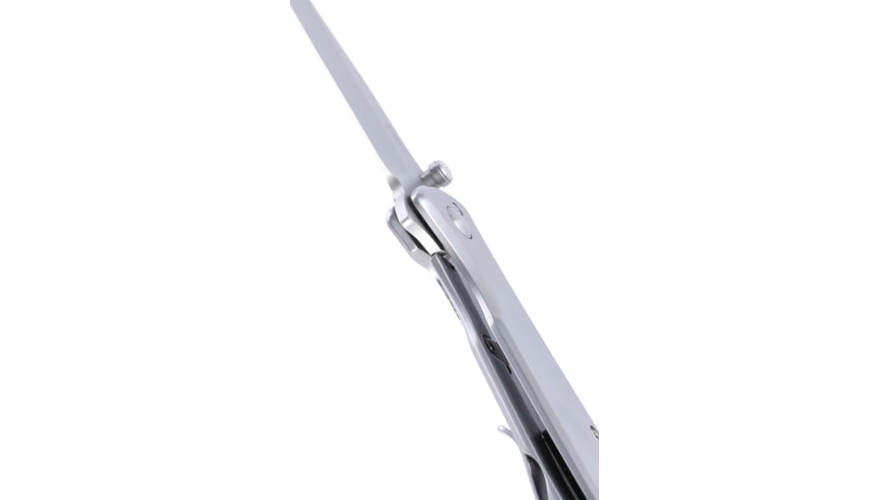 CRKT Slag Assisted Opening Folding Knife, 2.95in, D2, Drop Point, Gray Stainless Steel Handle, 7600