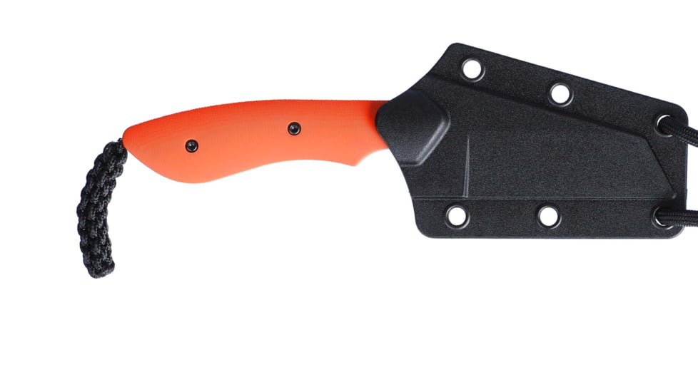 CRKT Spit Fixed Blade Knife, 2.29in, 5Cr15MoV Stainless Steel Blade, Drop Point Blade, Orange G10 Handle, 2399