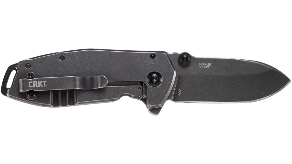 CRKT Squid Assisted Opening Folding Knife, 2.37in, 8Cr13MoV, Drop Point, Stainless Steel Handle, 2493