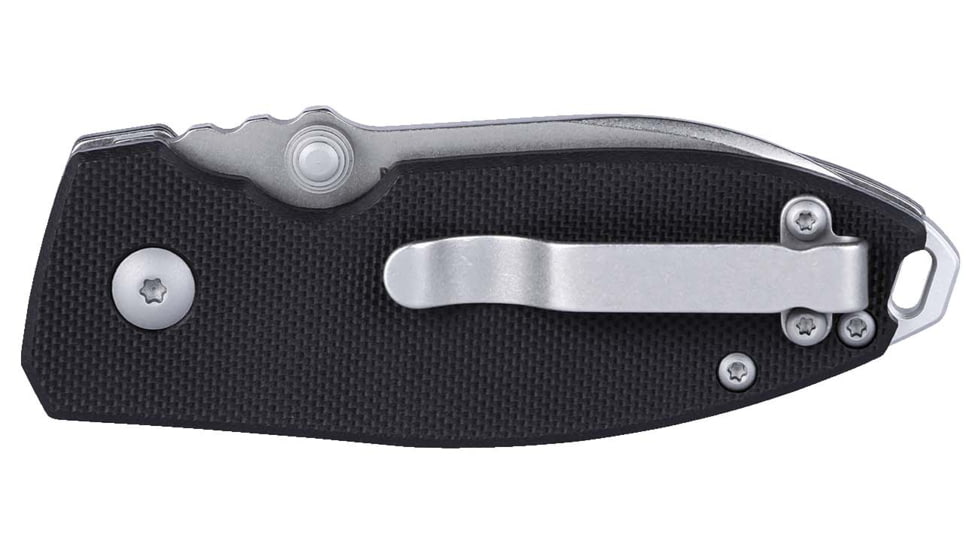 CRKT Squid Button Lock Folding Knife, 2.27in, 8Cr13MoV Stainless Steel Blade, Drop Point Blade, Black G10 Handle, 2474