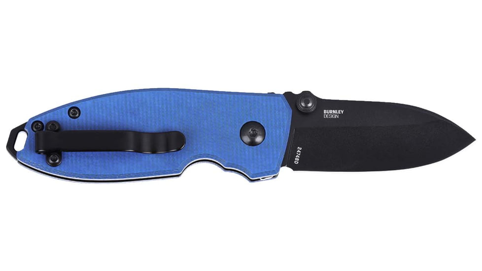 CRKT Squid Button Lock Folding Knife, 2.27in, D2, Drop Point Blade, Blue G10 Handle, 2474BD