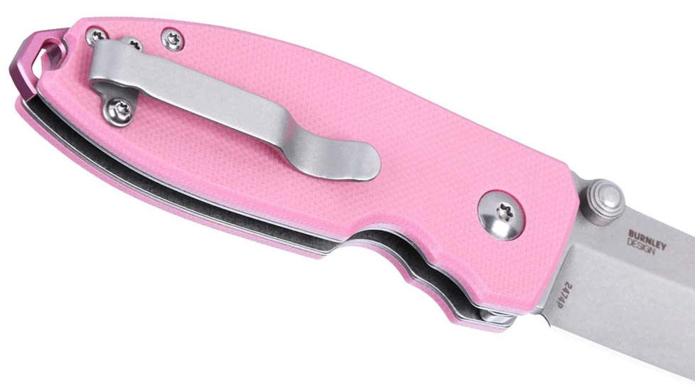 CRKT Squid Button Lock Folding Knife, 2.27in, 14C28N, Drop Point Blade, Rose Quartz G10 Handle, 2474P