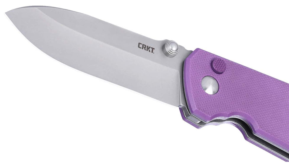 CRKT Squid XM Folding Knife, 2.95in, 14C28N, Drop Point Blade, Purple G10 Handle, 2495P