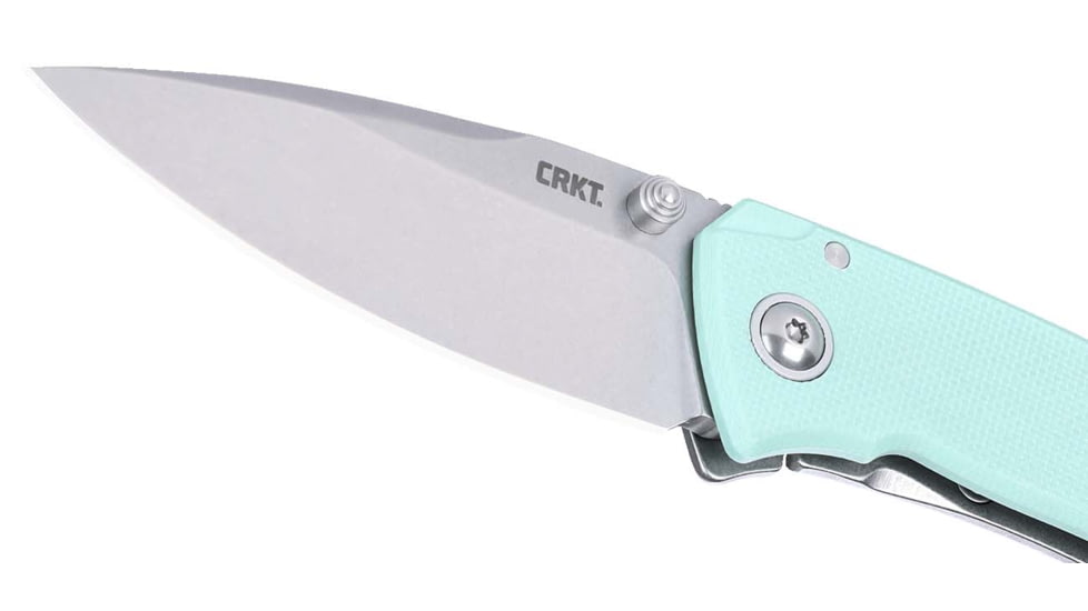 CRKT Tuna Compact Folding Knife, 2.73in, D2 Tool Steel Blade, Drop Point Blue, Aqua G10 Handle, 2522B