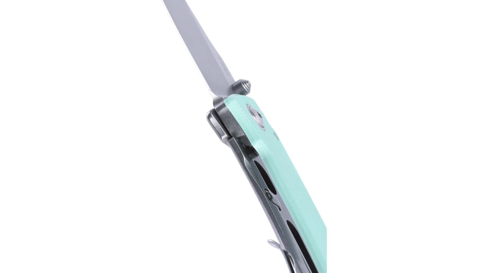 CRKT Tuna Compact Folding Knife, 2.73in, 14C28N, Drop Point Blue, Aqua G10 Handle, 2522B