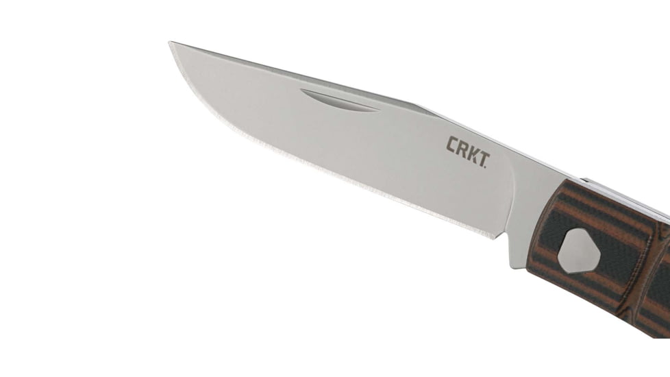 CRKT Venandi Folding Knife, 3.14in, 440 Stainless Steel Blade, Drop Point Blade, Brown G10 Handle, 7100