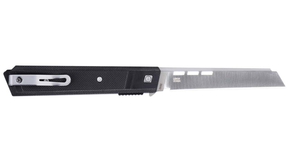 CRKT Zephyr Folding Knife, 3.22in, 8Cr13MoV Stainless Steel Blade, Drop Point Blade, Gray/Black G10 Handle, 3840
