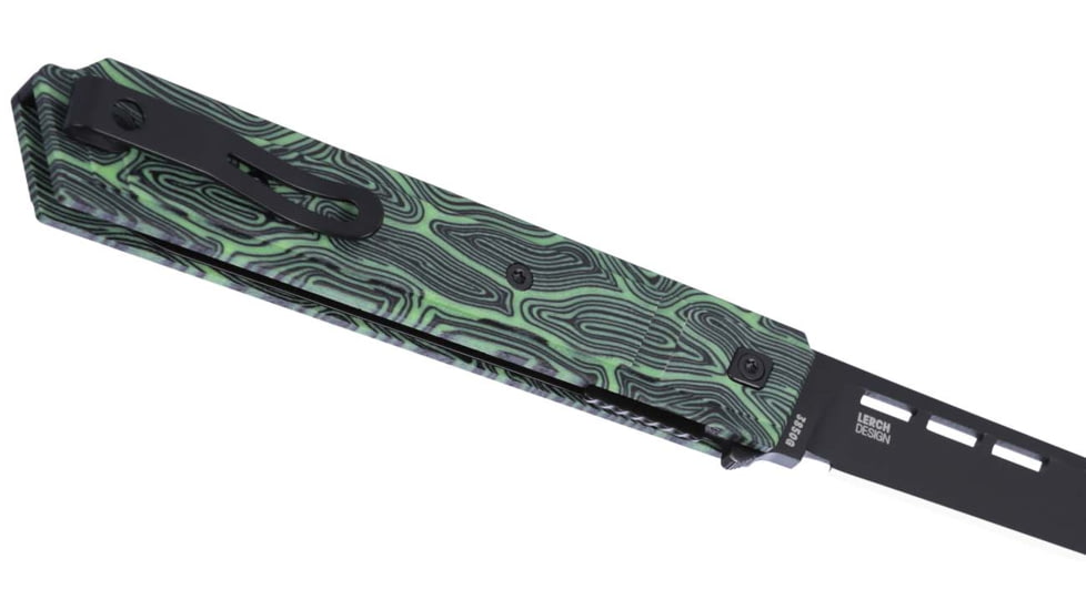 CRKT Zephyr Folding Knife, 3.22in, 8Cr13MoV Stainless Steel Blade, Drop Point Blade, Black/Green G10 Handle, 3850G