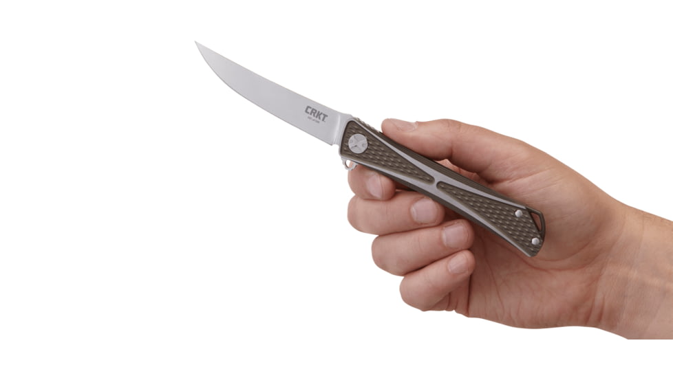 CRKT Crossbones - Limited Edition, Designed By Jeff Park in Mililani, Folding Knife w/Frame Lock, 3.47in, Plain Edge, Satin Finish, 6AL4V Titanium Handle, 7531