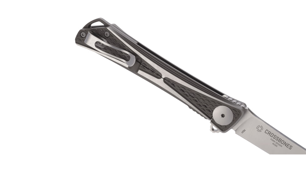 CRKT Crossbones - Limited Edition, Designed By Jeff Park in Mililani, Folding Knife w/Frame Lock, 3.47in, Plain Edge, Satin Finish, 6AL4V Titanium Handle, 7531