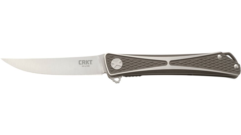 CRKT Crossbones - Limited Edition, Designed By Jeff Park in Mililani, Folding Knife w/Frame Lock, 3.47in, Plain Edge, Satin Finish, 6AL4V Titanium Handle, 7531