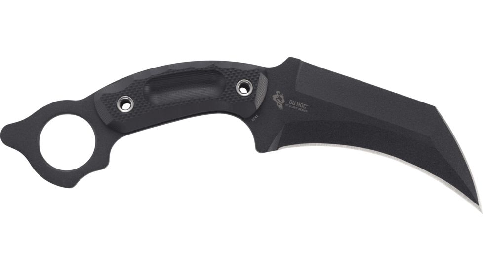 CRKT Du Hoc Fixed Blade Knife w/Sheath, 5.095in SK5 Steel Blade, G10 Handle, Black, 2630