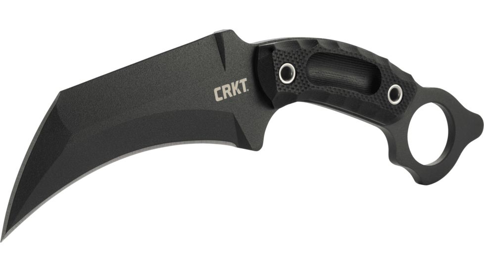CRKT Du Hoc Fixed Blade Knife w/Sheath, 5.095in SK5 Steel Blade, G10 Handle, Black, 2630