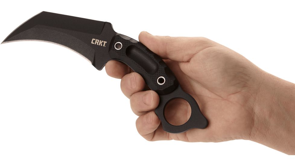 CRKT Du Hoc Fixed Blade Knife w/Sheath, 5.095in SK5 Steel Blade, G10 Handle, Black, 2630