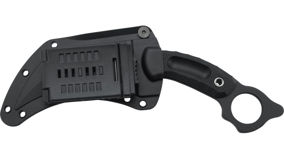 CRKT Du Hoc Fixed Blade Knife w/Sheath, 5.095in SK5 Steel Blade, G10 Handle, Black, 2630