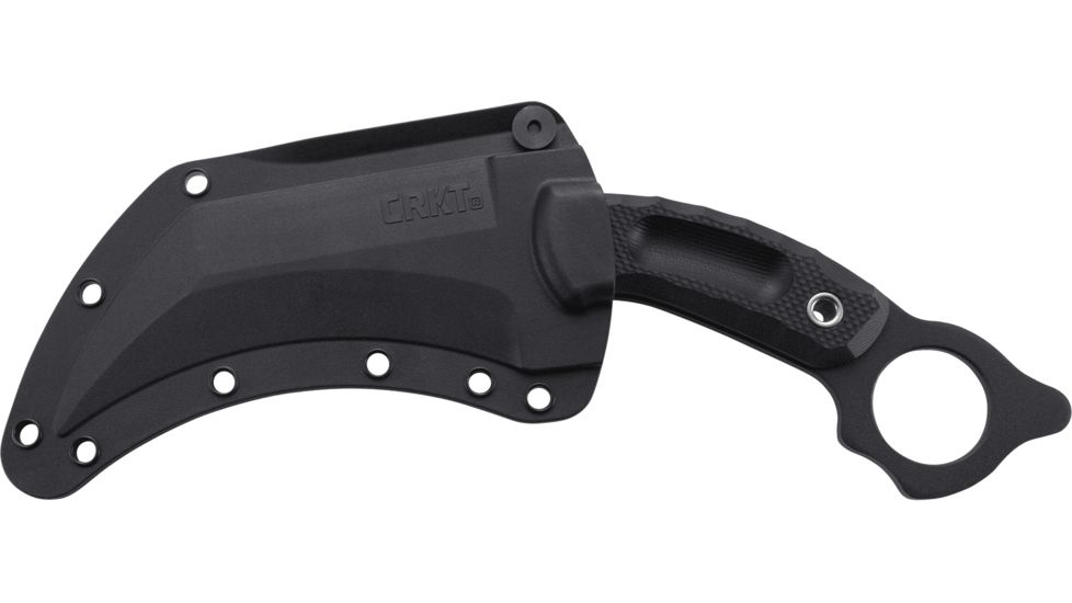 CRKT Du Hoc Fixed Blade Knife w/Sheath, 5.095in SK5 Steel Blade, G10 Handle, Black, 2630
