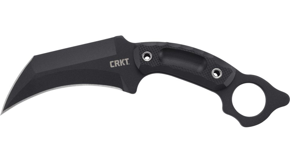 CRKT Du Hoc Fixed Blade Knife w/Sheath, 5.095in SK5 Steel Blade, G10 Handle, Black, 2630