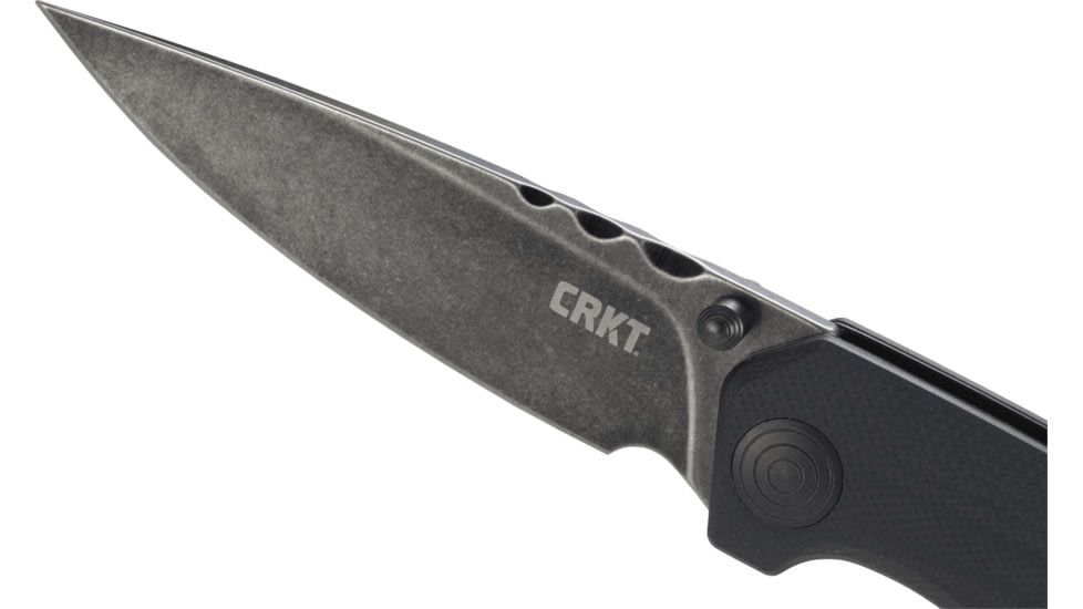 CRKT Fast Lane Folding Knife w/Locking Liner, 3.476in 8Cr14MoV Steel Blade, G10 Handle, Black, 7045