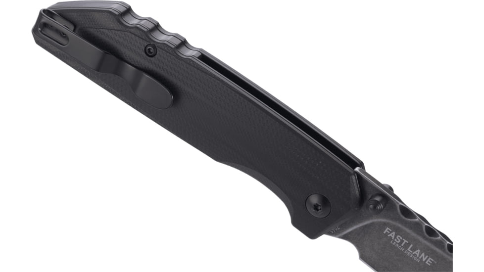 CRKT Fast Lane Folding Knife w/Locking Liner, 3.476in 8Cr14MoV Steel Blade, G10 Handle, Black, 7045