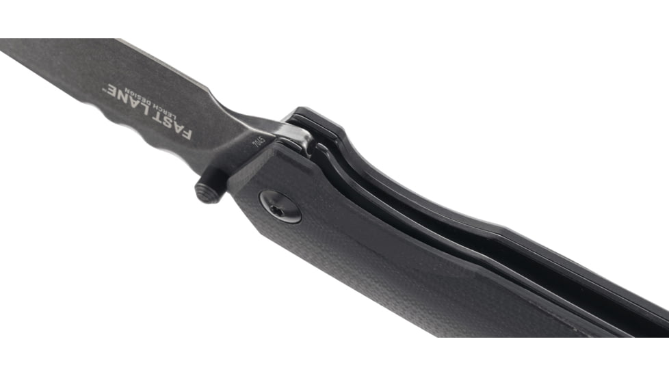 CRKT Fast Lane Folding Knife w/Locking Liner, 3.476in 8Cr14MoV Steel Blade, G10 Handle, Black, 7045