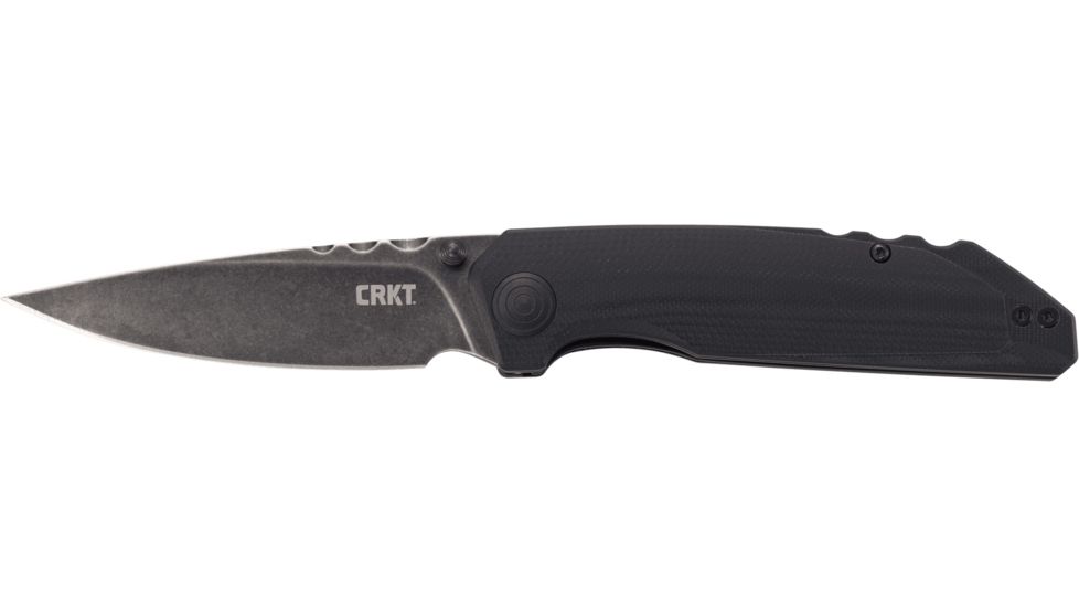 CRKT Fast Lane Folding Knife w/Locking Liner, 3.476in 8Cr14MoV Steel Blade, G10 Handle, Black, 7045