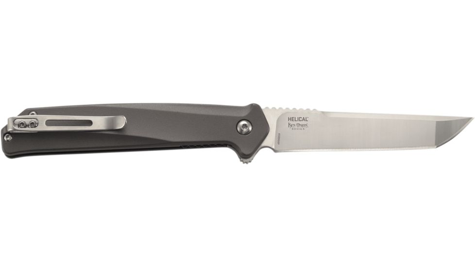 CRKT Helical Folding Knife w/Locking Liner, 3.524in 8Cr13MoV Steel Blade, 6061 Aluminum Handle, Black, K500GXP