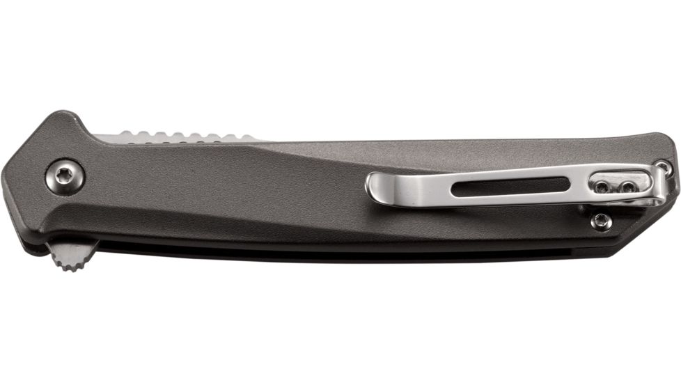 CRKT Helical Folding Knife w/Locking Liner, 3.524in 8Cr13MoV Steel Blade, 6061 Aluminum Handle, Black, K500GXP