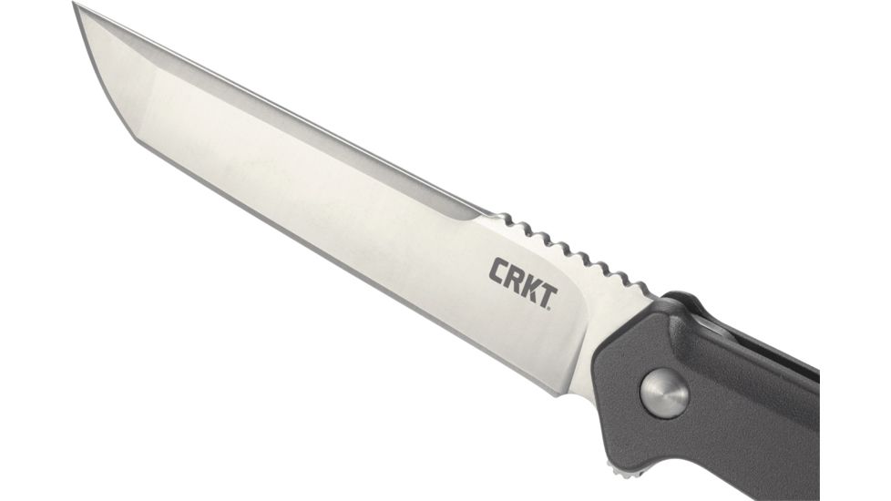 CRKT Helical Folding Knife w/Locking Liner, 3.524in 8Cr13MoV Steel Blade, 6061 Aluminum Handle, Black, K500GXP