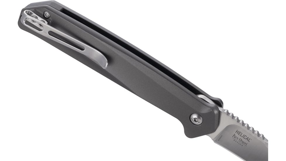 CRKT Helical Folding Knife w/Locking Liner, 3.524in 8Cr13MoV Steel Blade, 6061 Aluminum Handle, Black, K500GXP