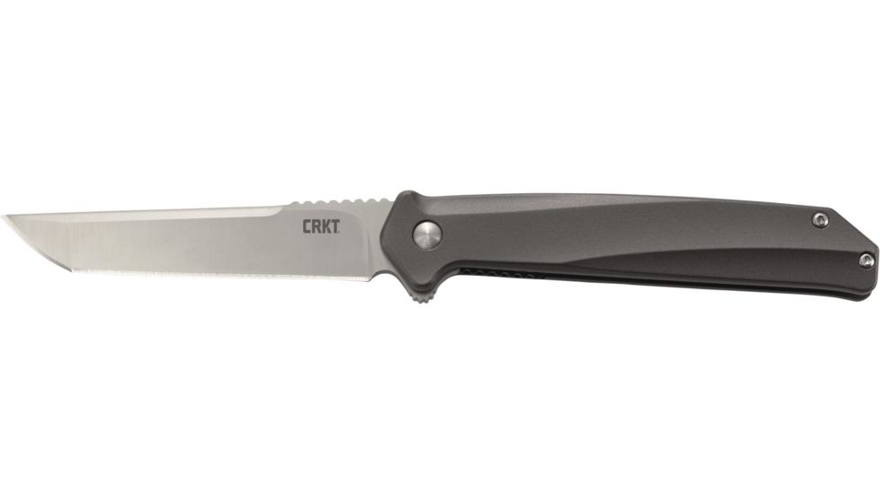 CRKT Helical Folding Knife w/Locking Liner, 3.524in 8Cr13MoV Steel Blade, 6061 Aluminum Handle, Black, K500GXP