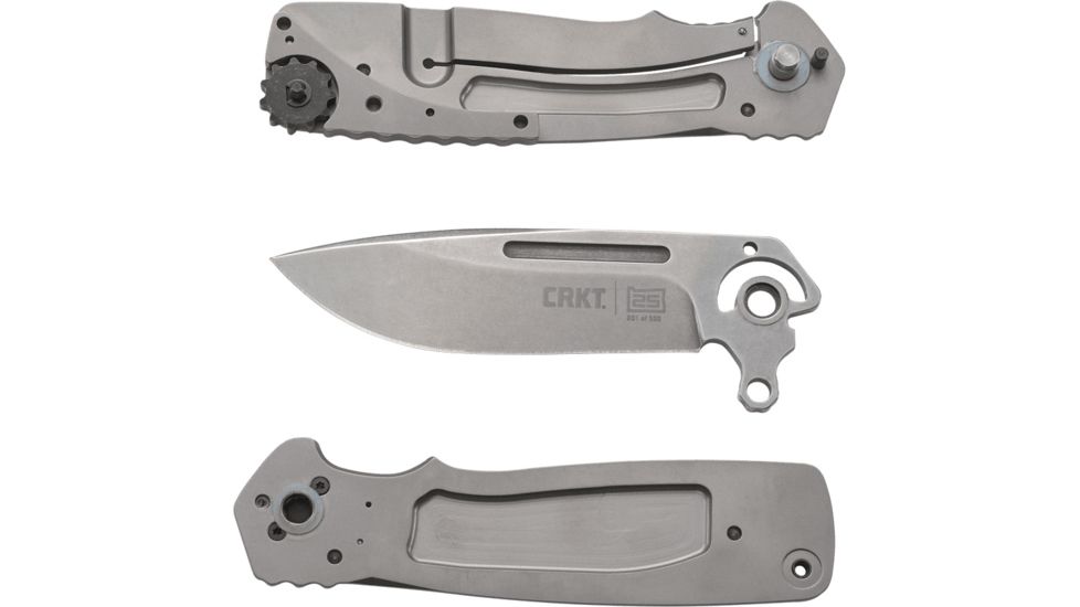 CRKT HomeFront Knife, CRKT 25th Anniversary Limited Edition, Silver, 8.25in, K251TXP