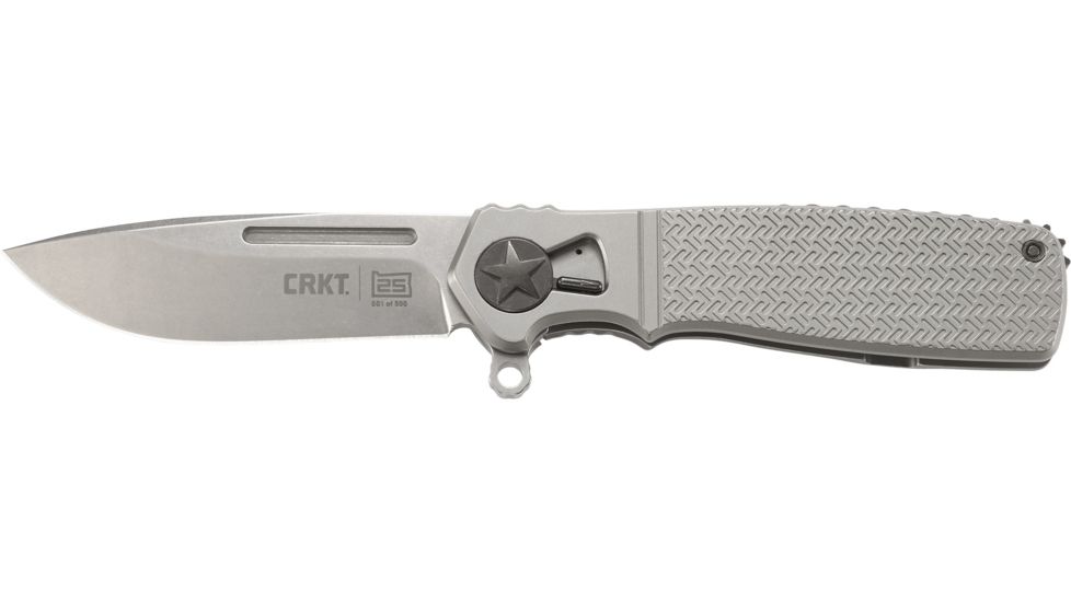 CRKT HomeFront Knife, CRKT 25th Anniversary Limited Edition, Silver, 8.25in, K251TXP
