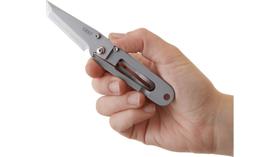 CRKT K.I.S.S. Knife - Satin, Tanto Blade, Razor-Sharp Edge 5500