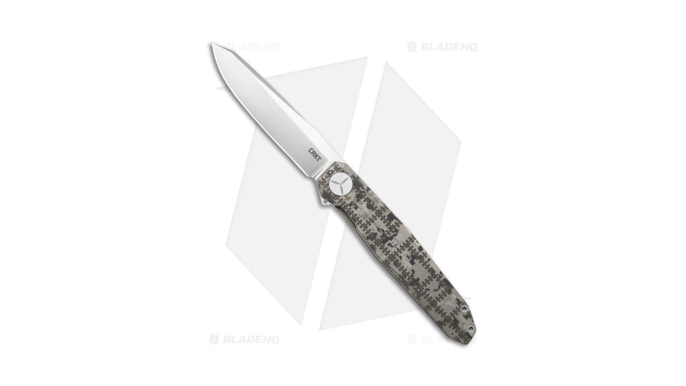 CRKT Ken Onion Facet Rivet Folding Knife, 3.50in, Bohler M390 Stainless Steel, Reverse Tanto Blade, Titanium Gray Handle, Steel/Gray, 7.75in, BHQ-182631