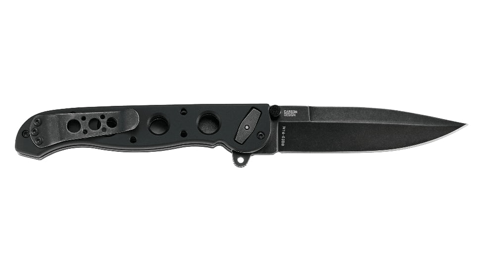 CRKT M16?03 Deadbolt Folding Knife, 3.58in, D2 Tool Steel Blade, Drop Point Blade, Black Aluminum Handle, M16-03DB