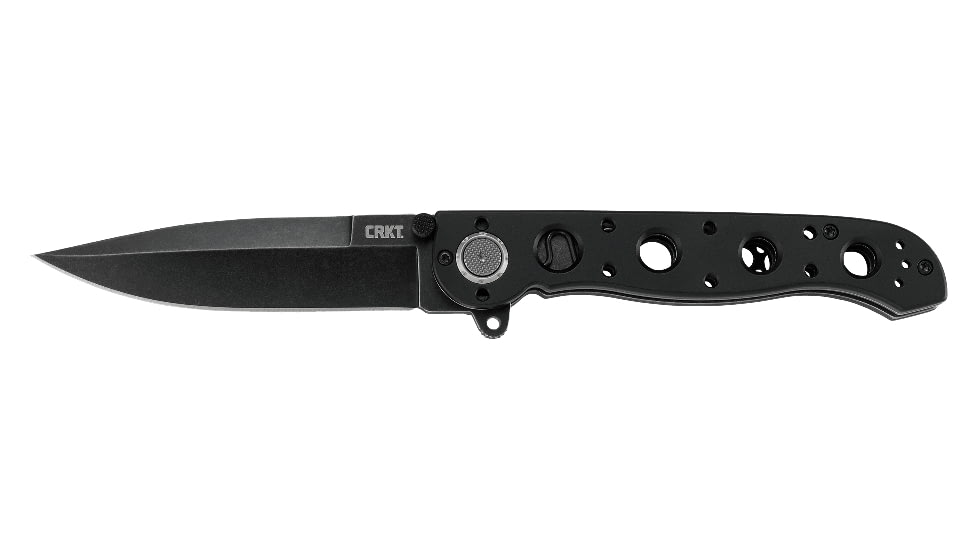 CRKT M16?03 Deadbolt Folding Knife, 3.58in, D2 Tool Steel Blade, Drop Point Blade, Black Aluminum Handle, M16-03DB