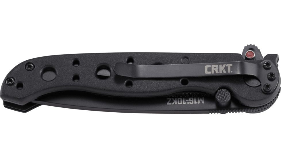 CRKT M16-10 Carson EDC Tanto Folding Knife, Black, Triple Point Serrations, EDP Blade M16-10KZ