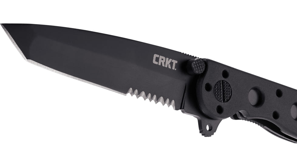 CRKT M16-10 Carson EDC Tanto Folding Knife, Black, Triple Point Serrations, EDP Blade M16-10KZ