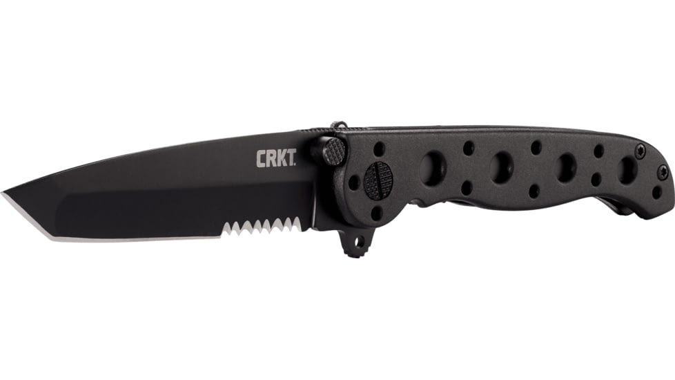 CRKT M16-10 Carson EDC Tanto Folding Knife, Black, Triple Point Serrations, EDP Blade M16-10KZ