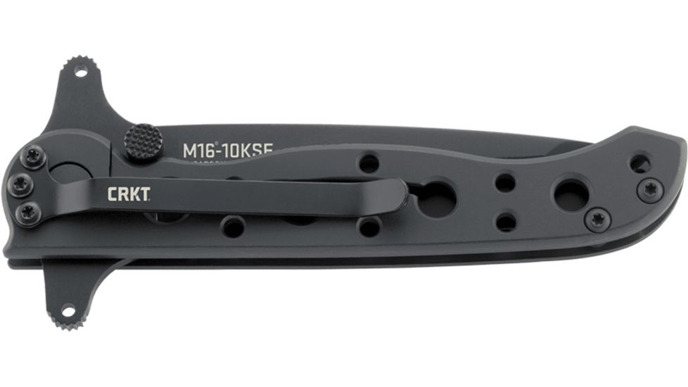 CRKT M16-10 Special Forces Tanto Black Folding Knife, Stainless Steel, Triple Point Serrations, M16-10KSF