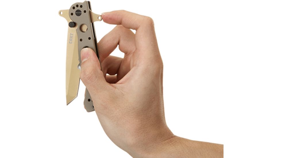 CRKT M16-13 Carson Special Forces Desert Tanto Folding Knife, Tan Finish M16-13DSFG