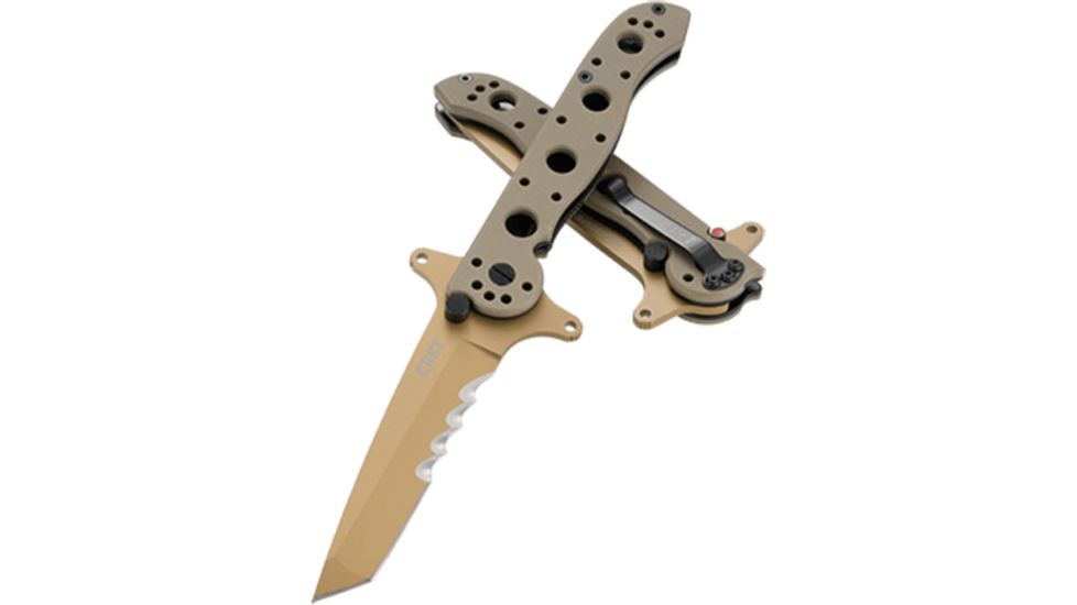 CRKT M16-13 Carson Special Forces Desert Tanto Folding Knife, Tan Finish M16-13DSFG