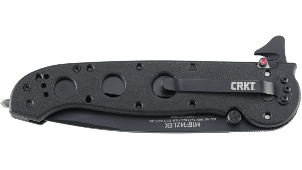 CRKT M16-14 Big Dog Pro Tanto Folder Knife, LE - Black Handle, Black Blade, Triple Point Serrations, M16-14ZLEK