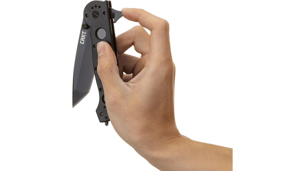 CRKT M16-14 Big Dog Pro Tanto Folder Knife, LE - Black Handle, Black Blade, Triple Point Serrations, M16-14ZLEK