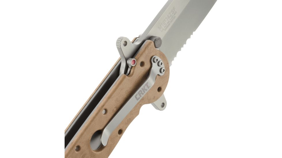 CRKT M16-14 Big Dog Special Forces Desert Tanto Folder Knife, Triple Point Serrations, M16-14ZSF